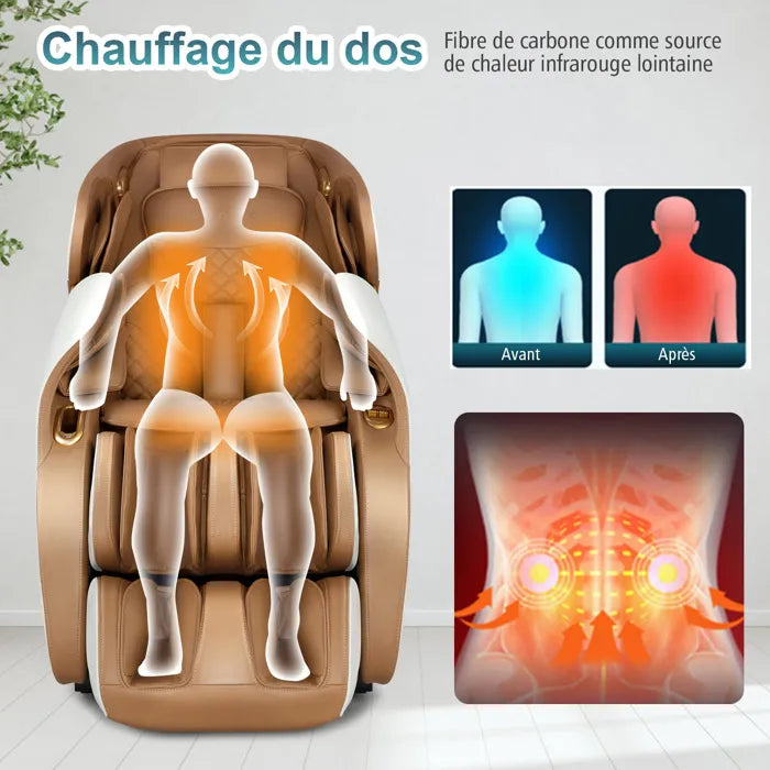 Fauteuil de Massage Relax Haut de Gamme – Système Chauffage & Air Intégré, Commande Vocale, Bluetooth
